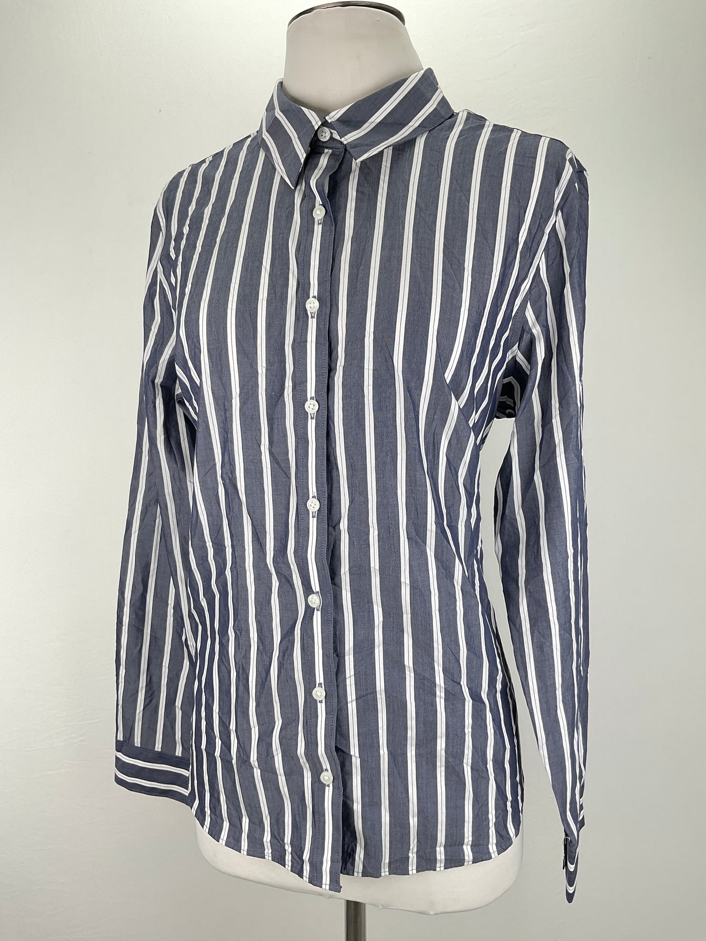 Camisa Gris de Rayas Lands’end