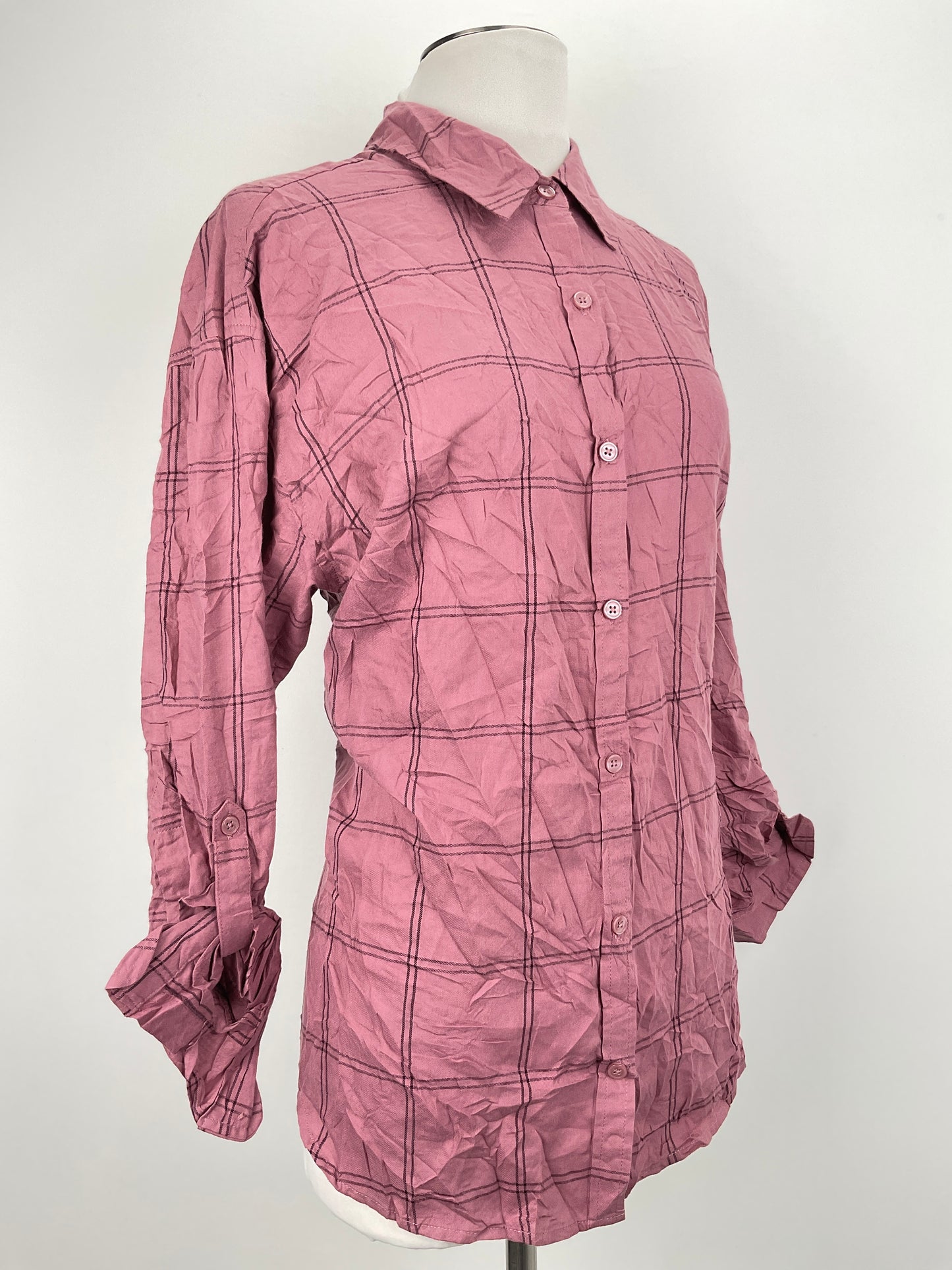 Camisa Nude de Cuadro Nine West