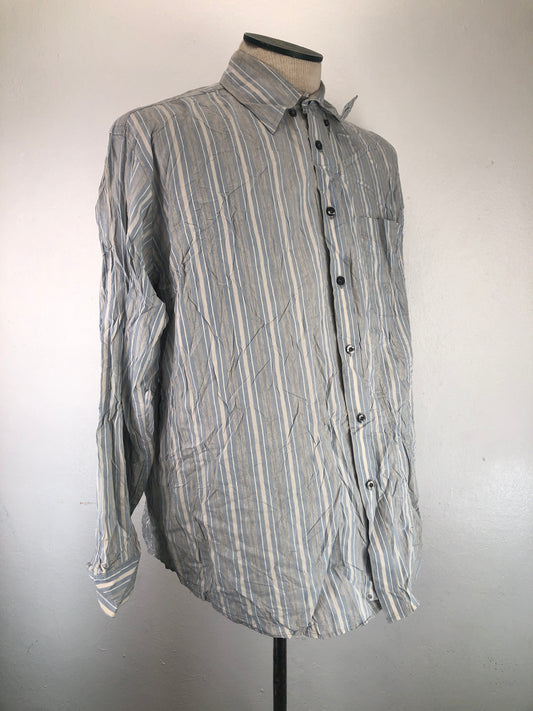 Camisa Gris De Rayas Izod