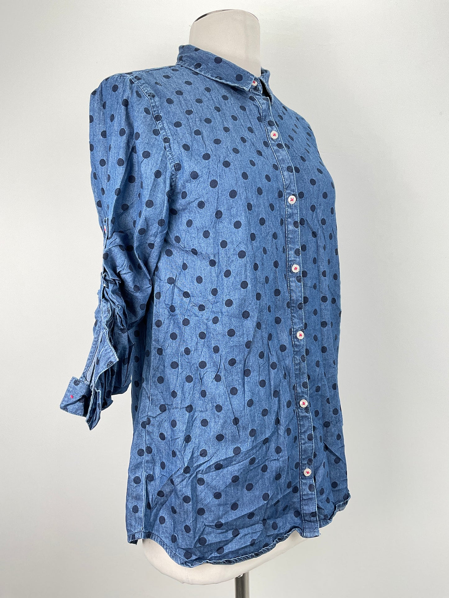 Camisa Azul de Lunares Lands end