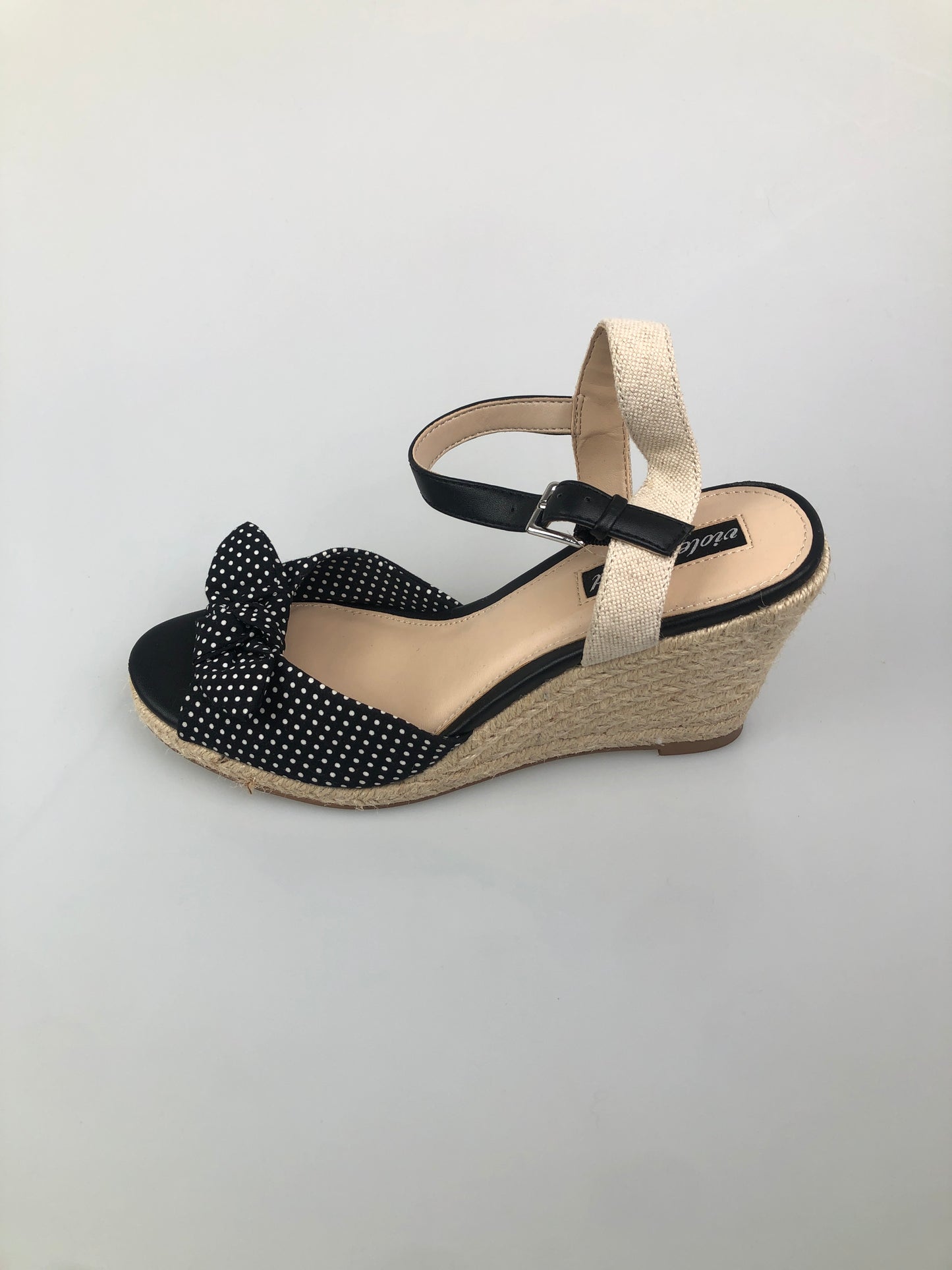 Zapatilla Negro de Lunares  Plataforma Violet Red