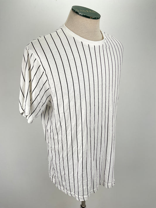 Camiseta Blanco de Rayas Denim Flower