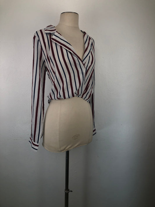 Camisa Blanco de Rayas Forever 21