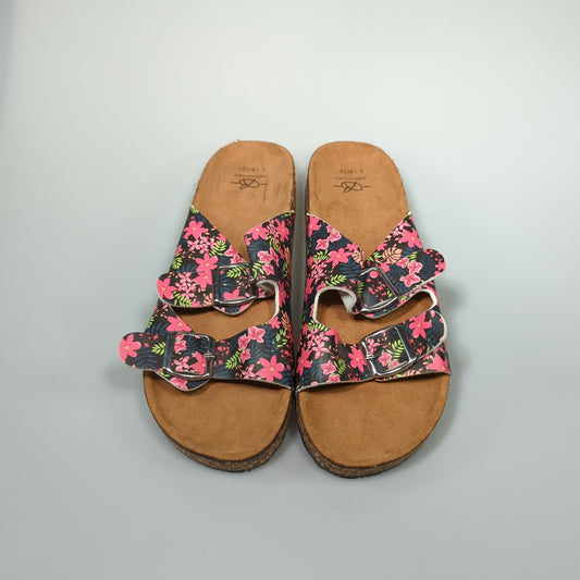 Sandalia Negro de Flores Bobbiebrooks