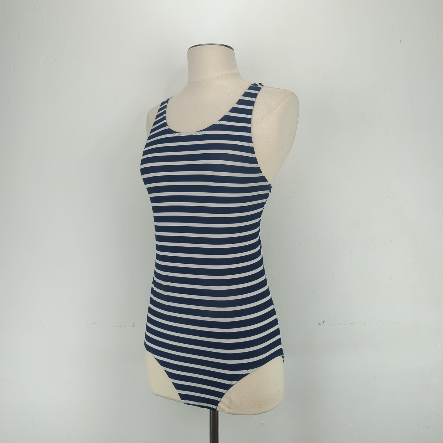 Traje de baño de Rayas Azul Oscuro Lands End