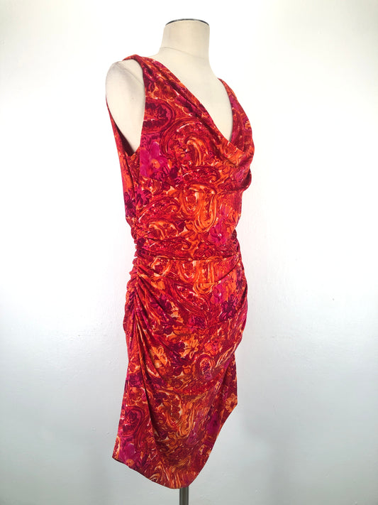 Vestido Naranja de Flores Lauren