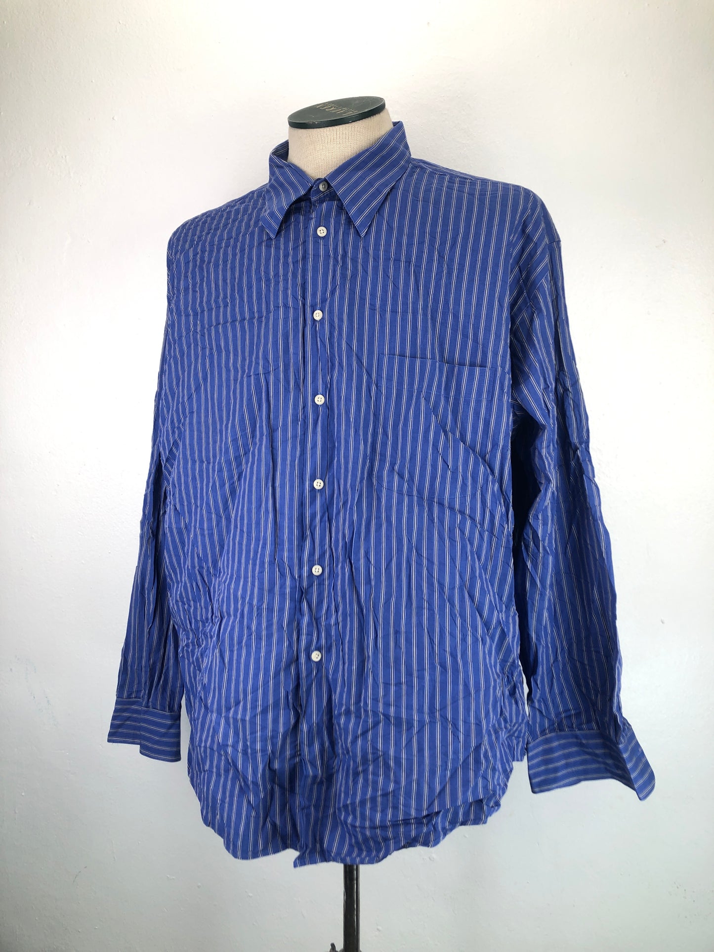 Camisa Azul De Rayas Alfani
