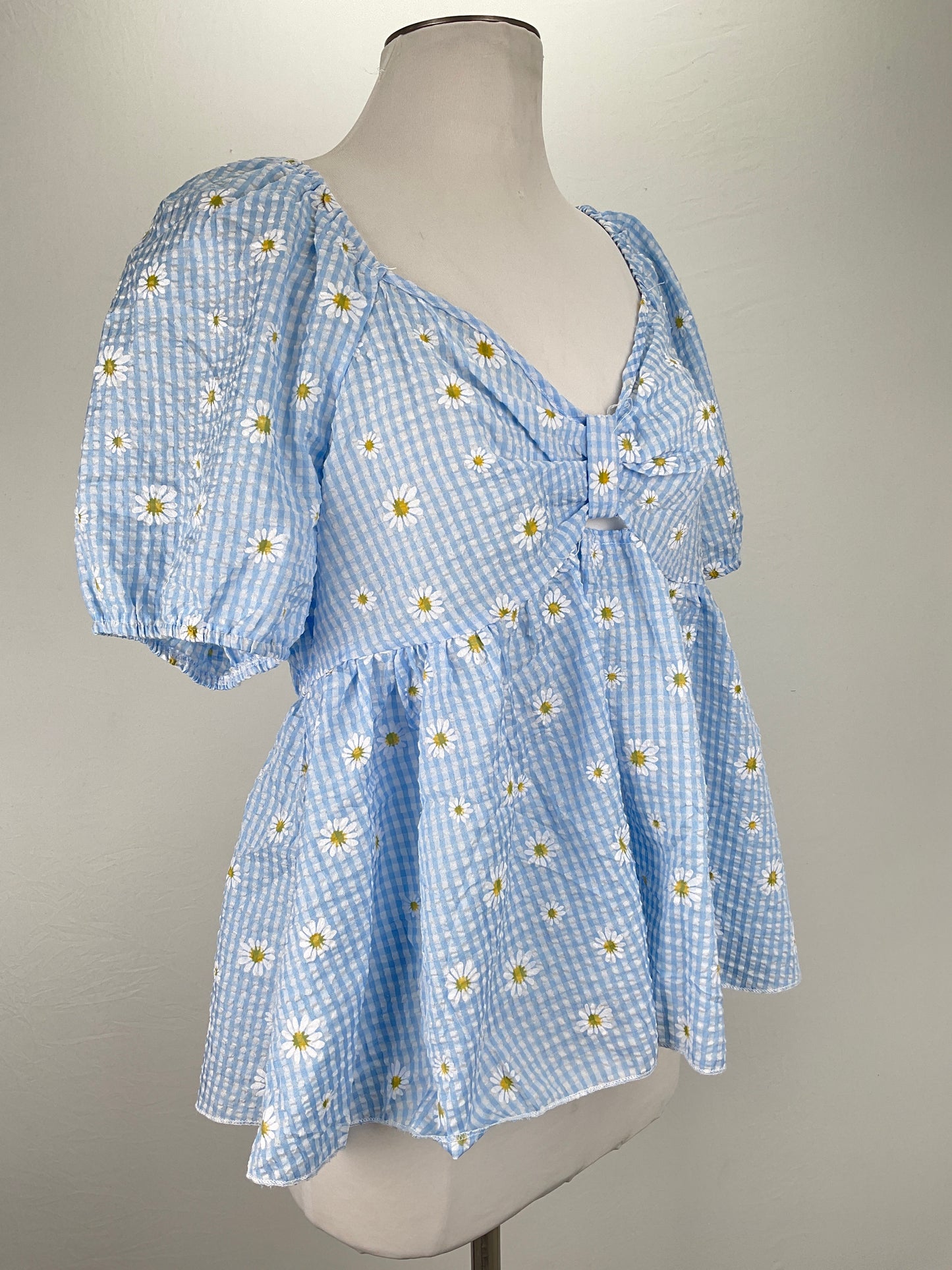 Blusa Azul claro Floral Shein