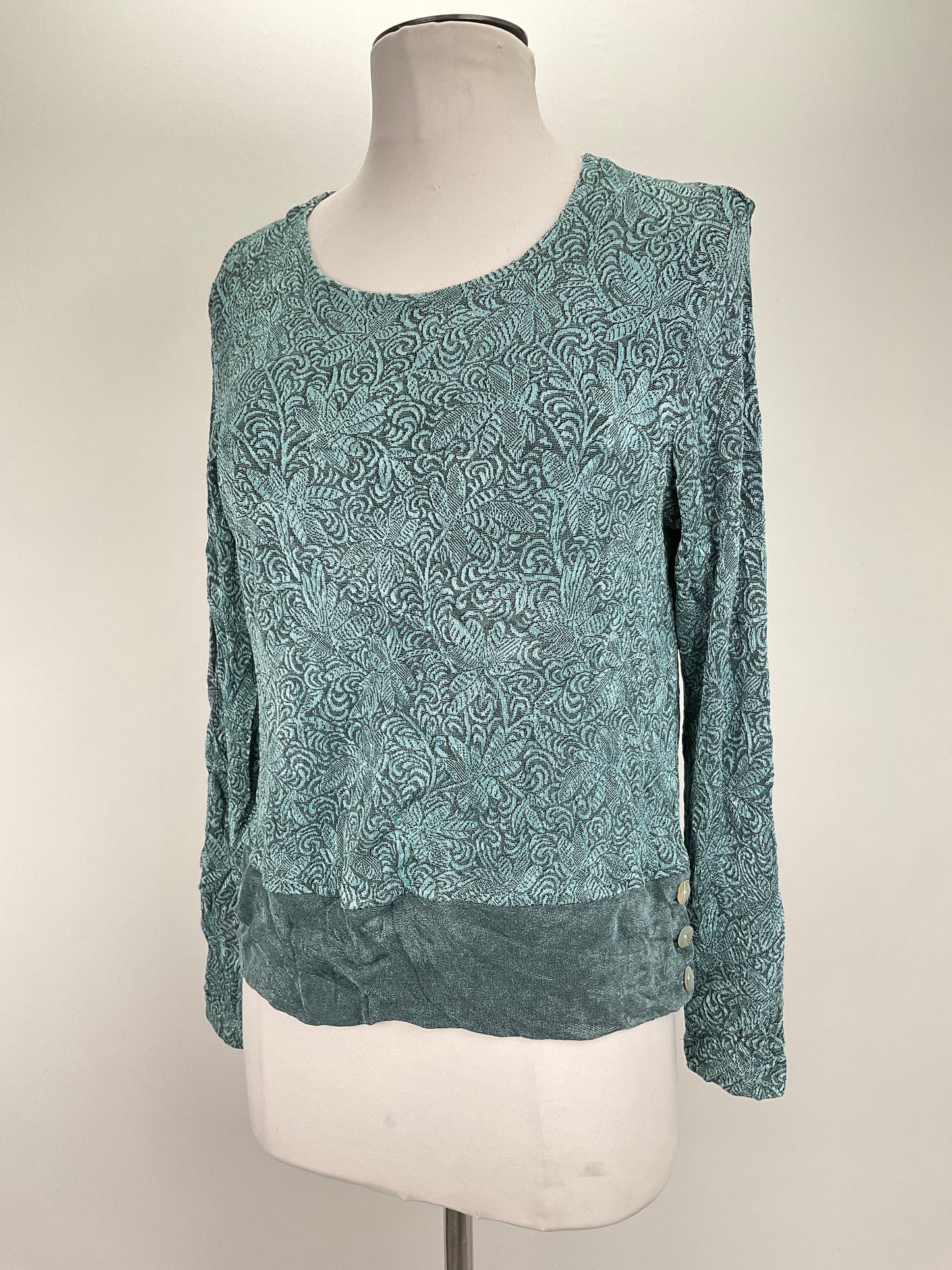 Blusa Verde Floral Coldwater Creek
