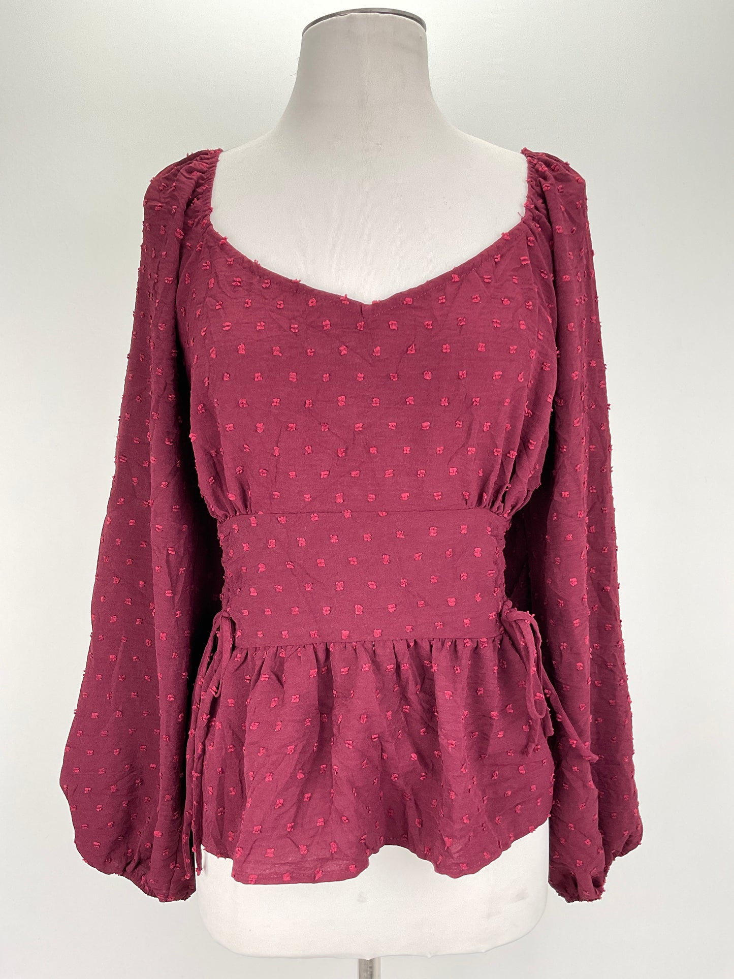 Blusa Rojo vino Floral Arula