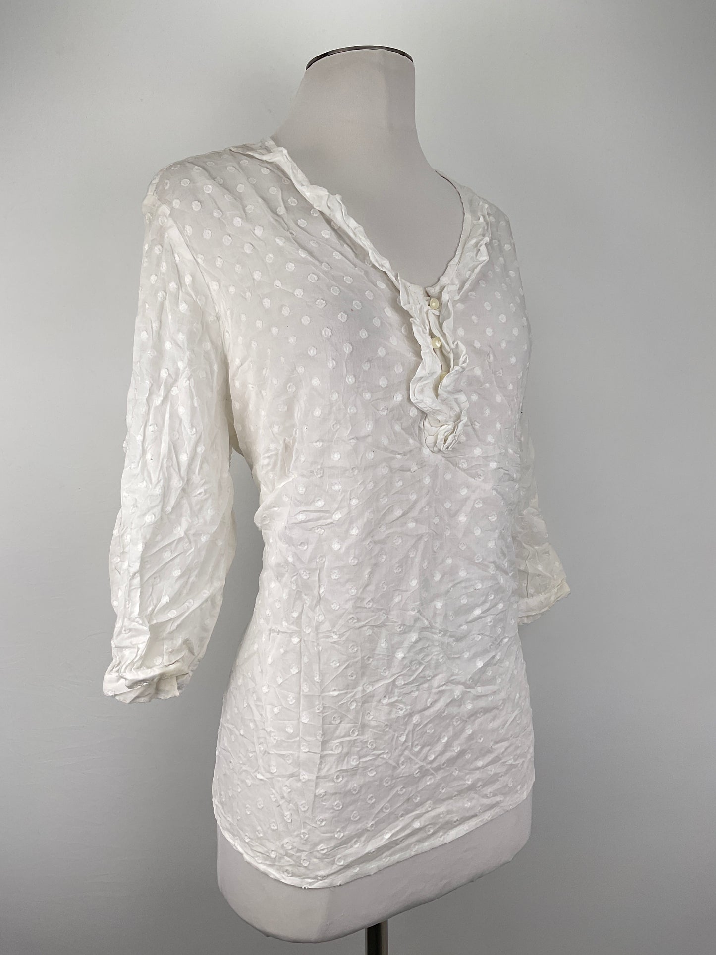 Blusa Blanco de Lunares  Talbots