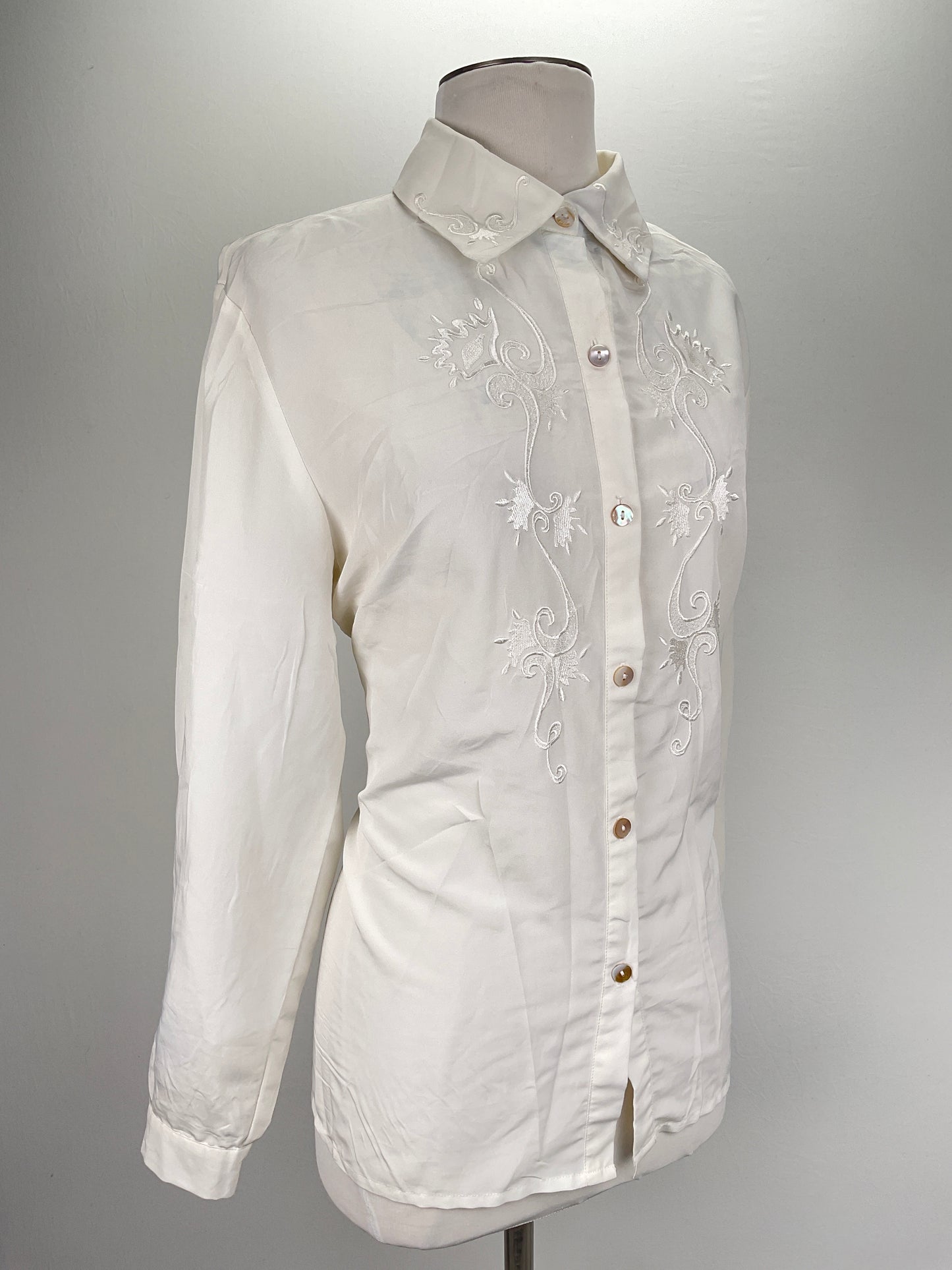 Camisa Blanco Floral Babara Graffeo