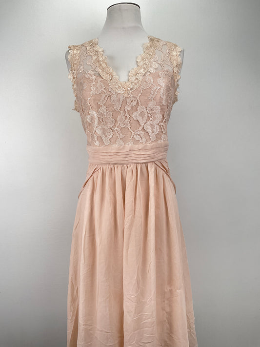 Vestido Nude Floral Sangria