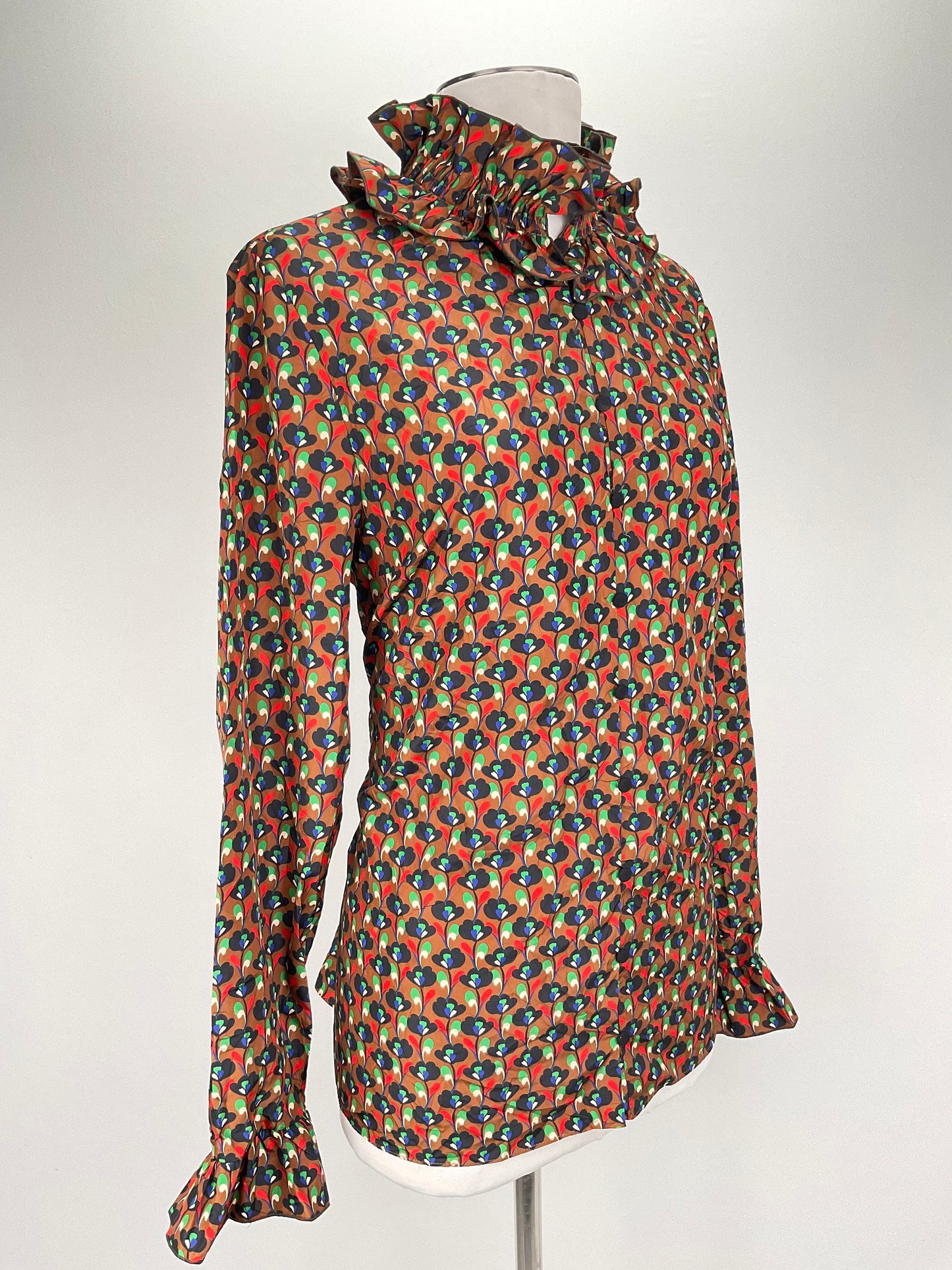 Blusa Marron Floral Zara