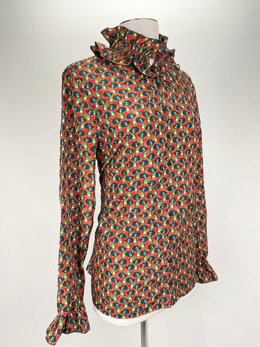 Blusa Marron Floral Zara