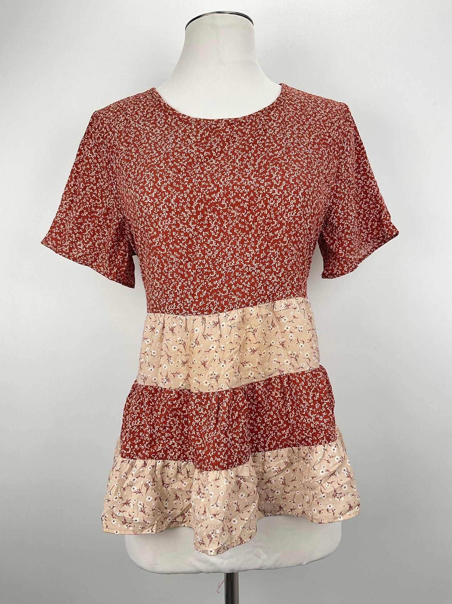 Blusa Marron Floral  Paper Crane