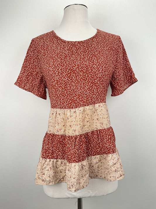 Blusa Marron Floral  Paper Crane
