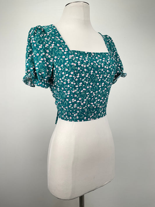 Blusa Verde Floral Shein