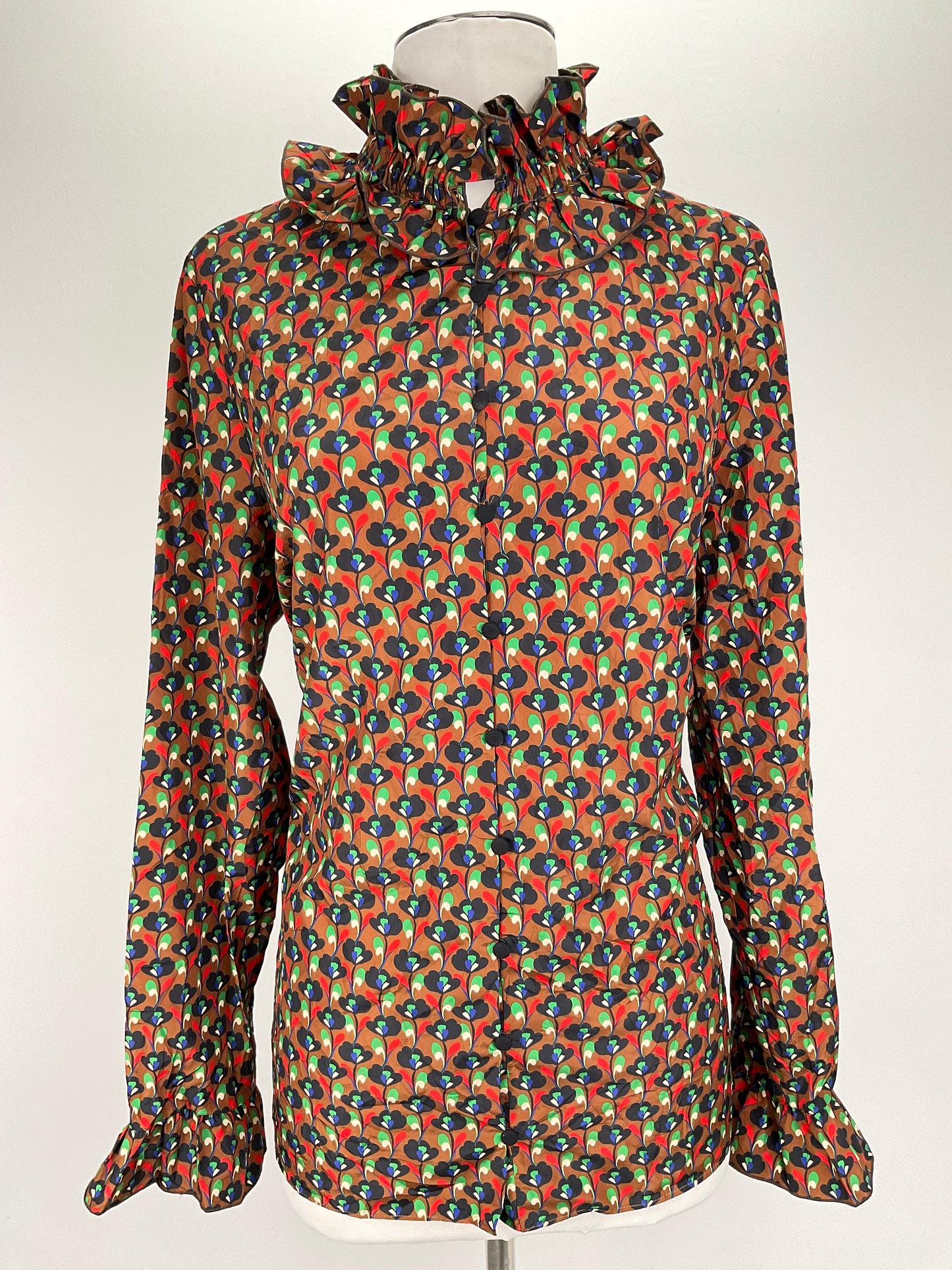 Blusa Marron Floral Zara