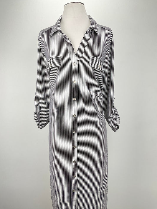 Vestido Camisero  Negro de Rayas Mile Gabrielle