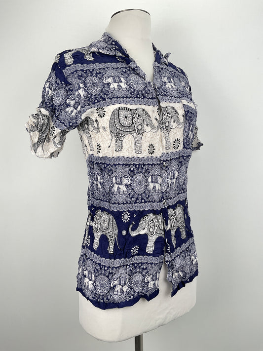 Blusa Azul marino Floral Variangis