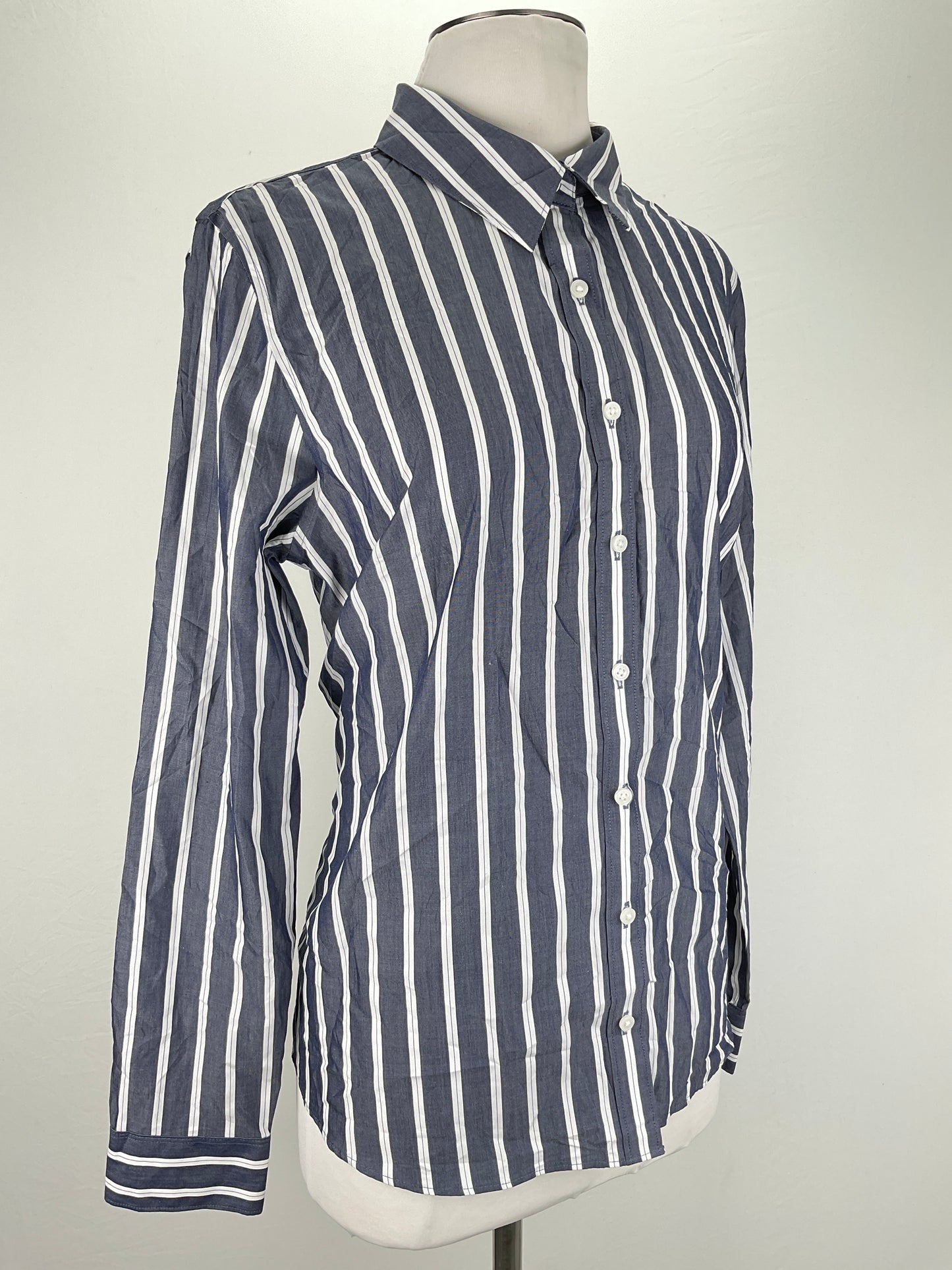 Camisa Gris de Rayas Lands’end