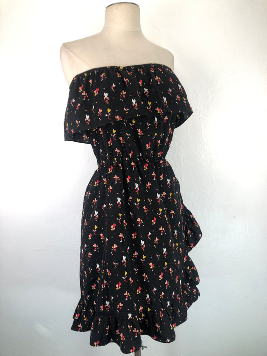 Vestido Negro de Flores Maison Jules