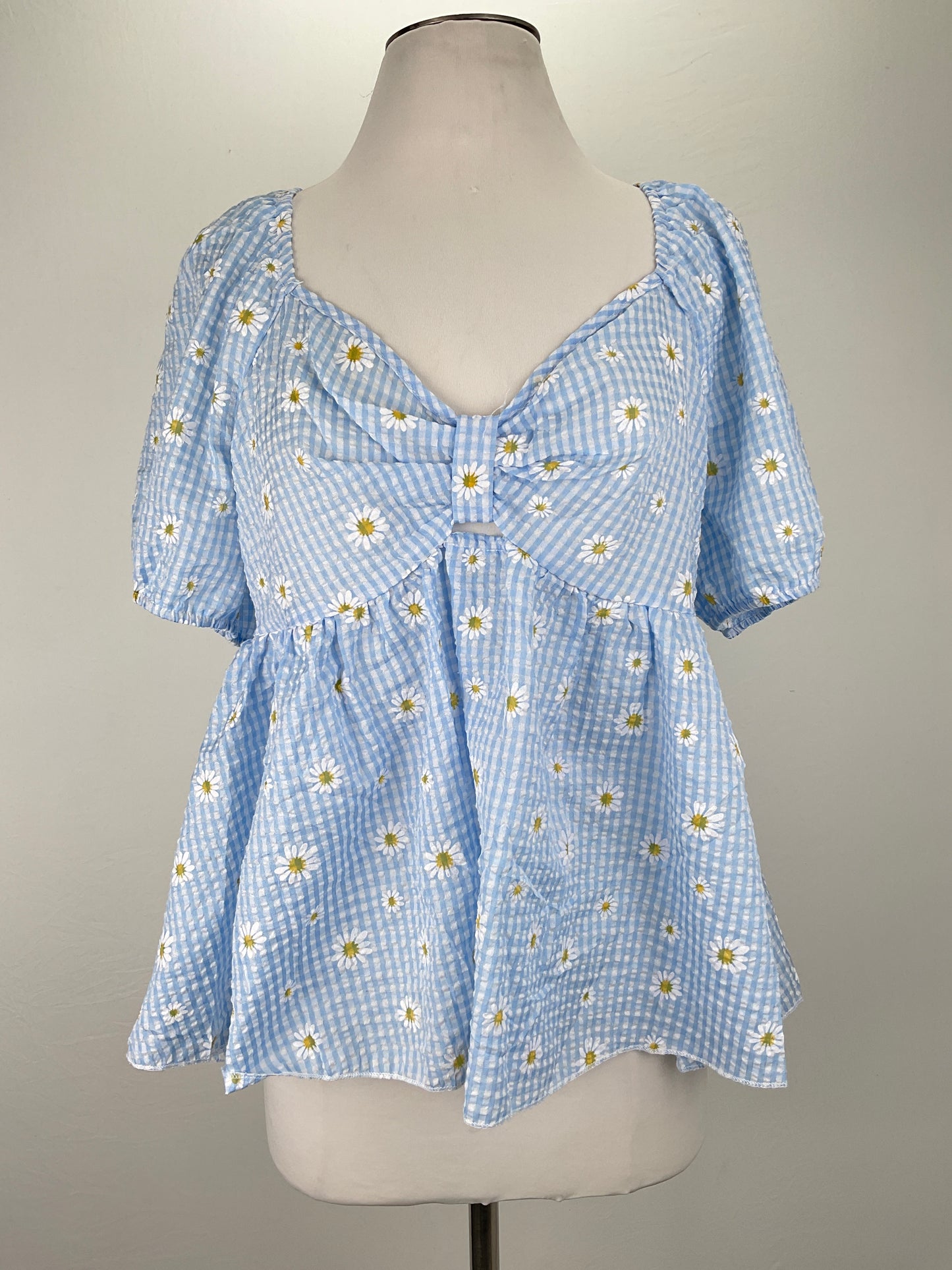 Blusa Azul claro Floral Shein