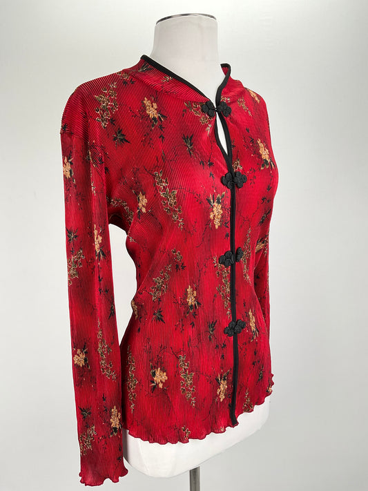 Blusa Rojo vino Floral Dressbarn