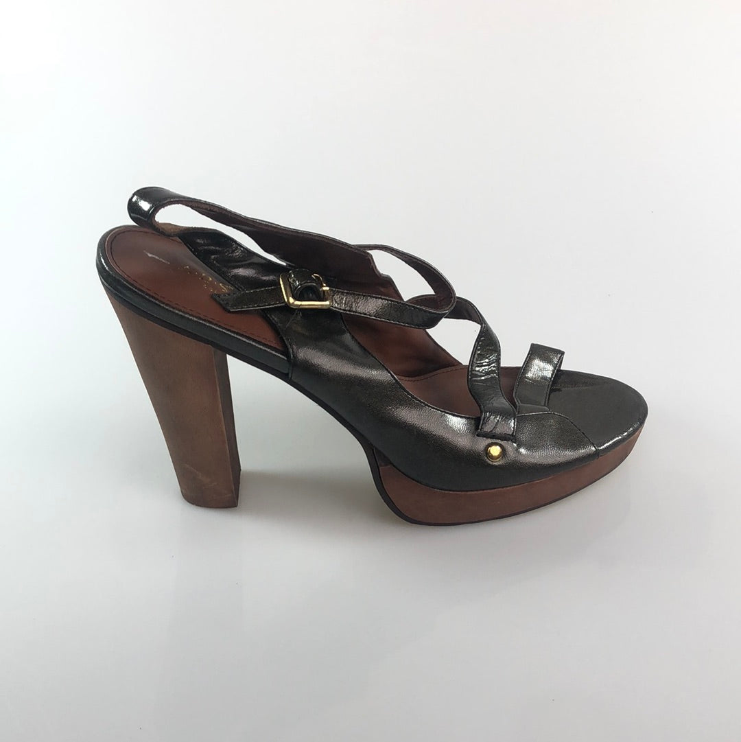 Zapatilla Verde Militar  Brillo de Tacon A.B.S