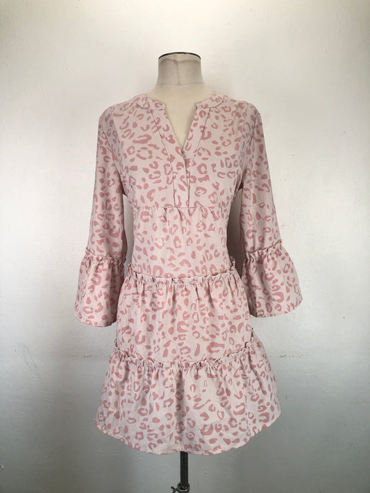 Vestido Nude de  Lunares Pink