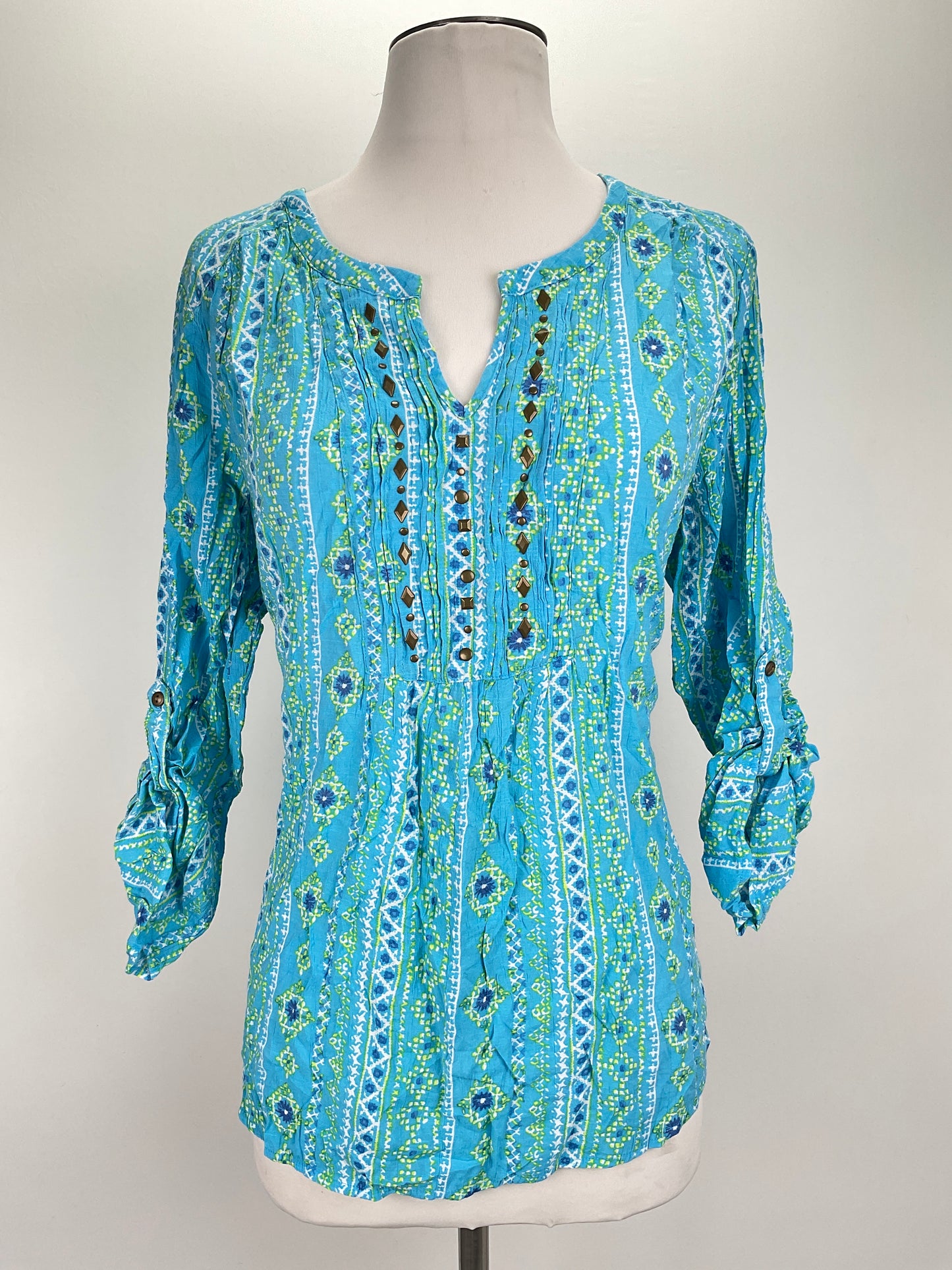 Blusa Azul Floral  Kim Rogers