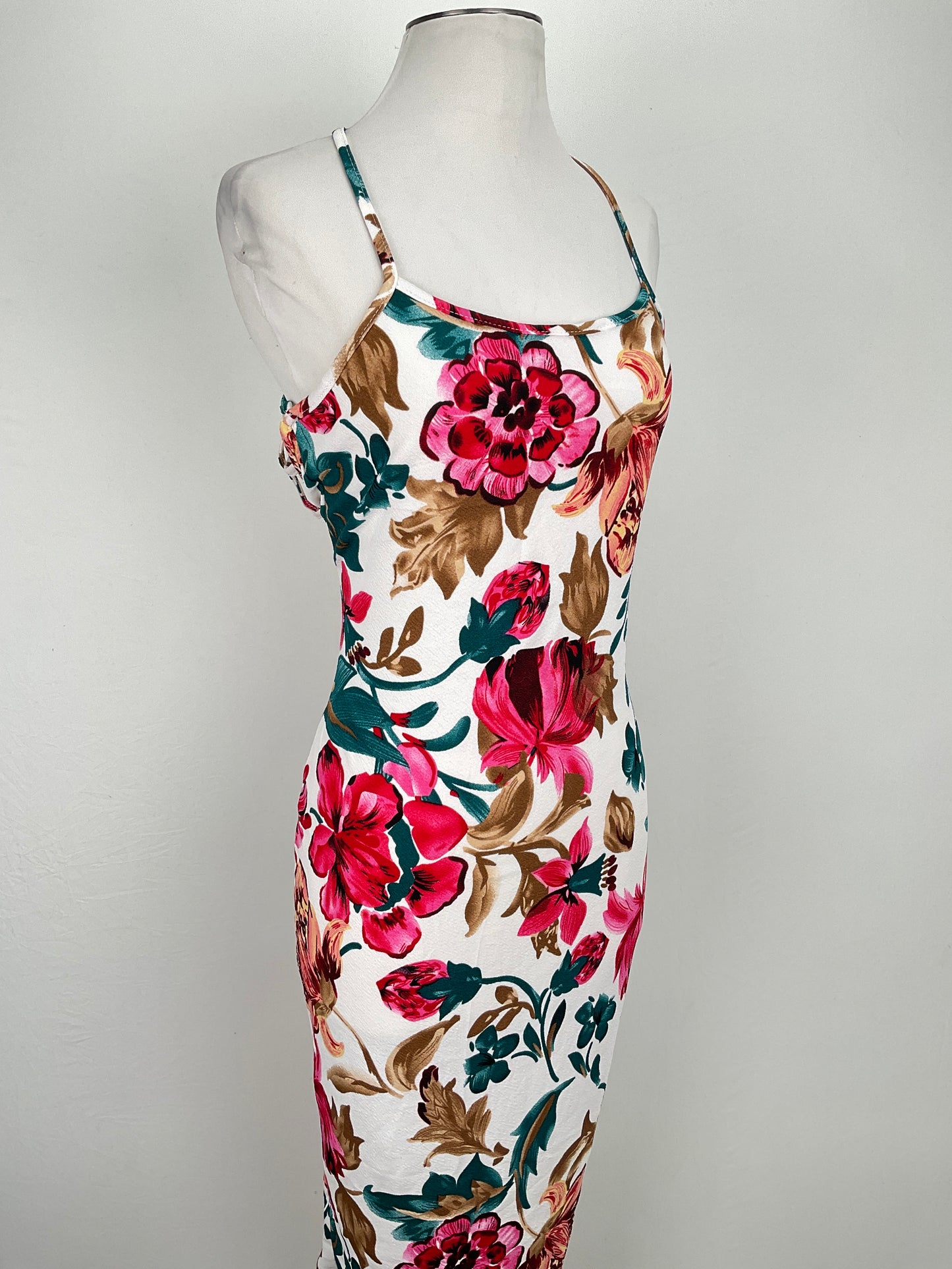 Vestido Blanco Floral Shein
