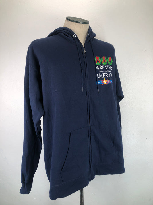 Abrigo Azul Marino  Con Gorro Hanes