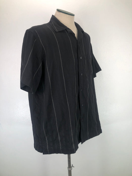 Camisa Negro de Rayas Haggar