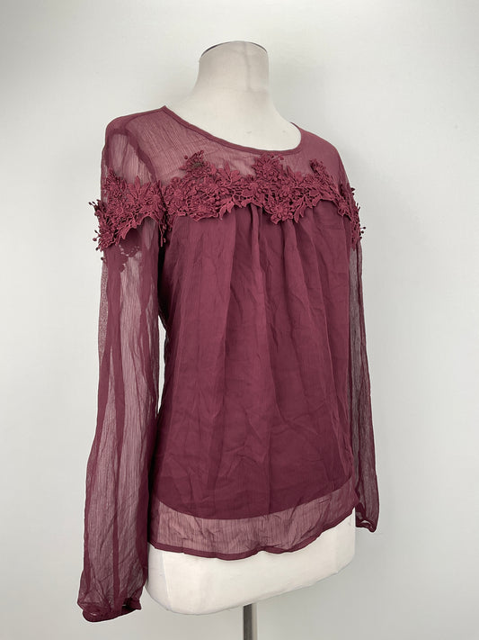 Blusa Rojo vino Floral Lauren Conrad