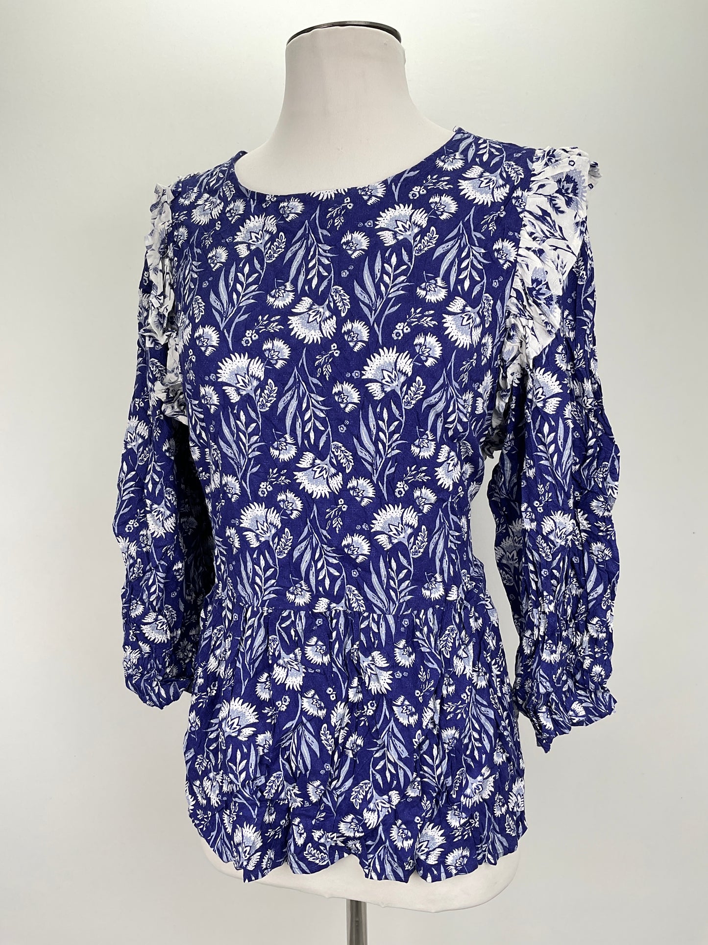 Blusa Azul Floral Universal Thraed