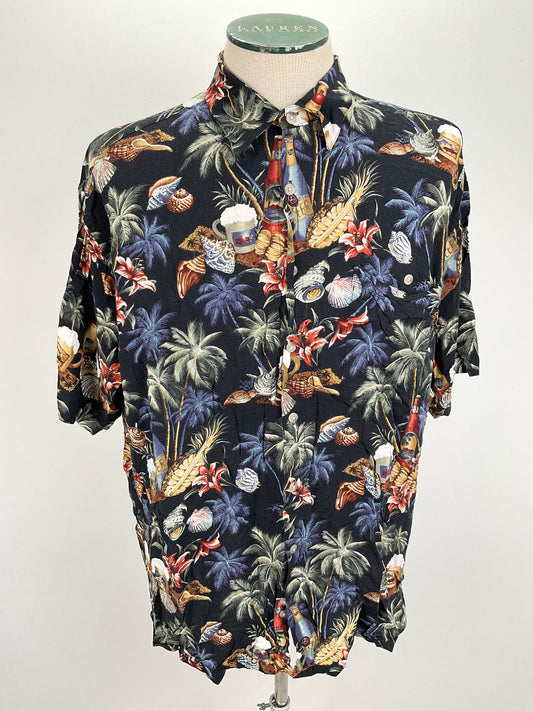 Camisa Negro Floral Half Noon Bay