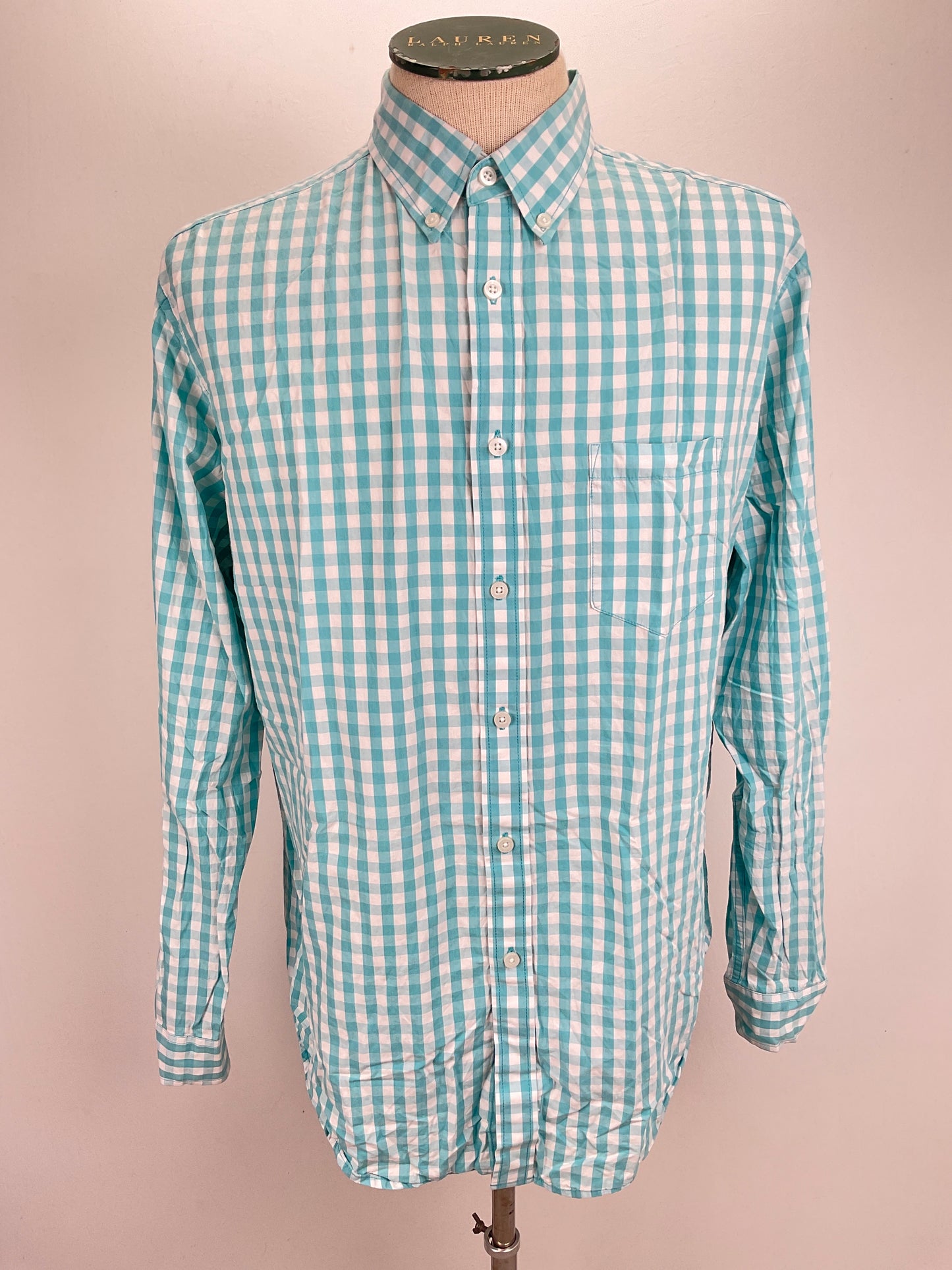 Camisa Azul claro de cuadro Merona