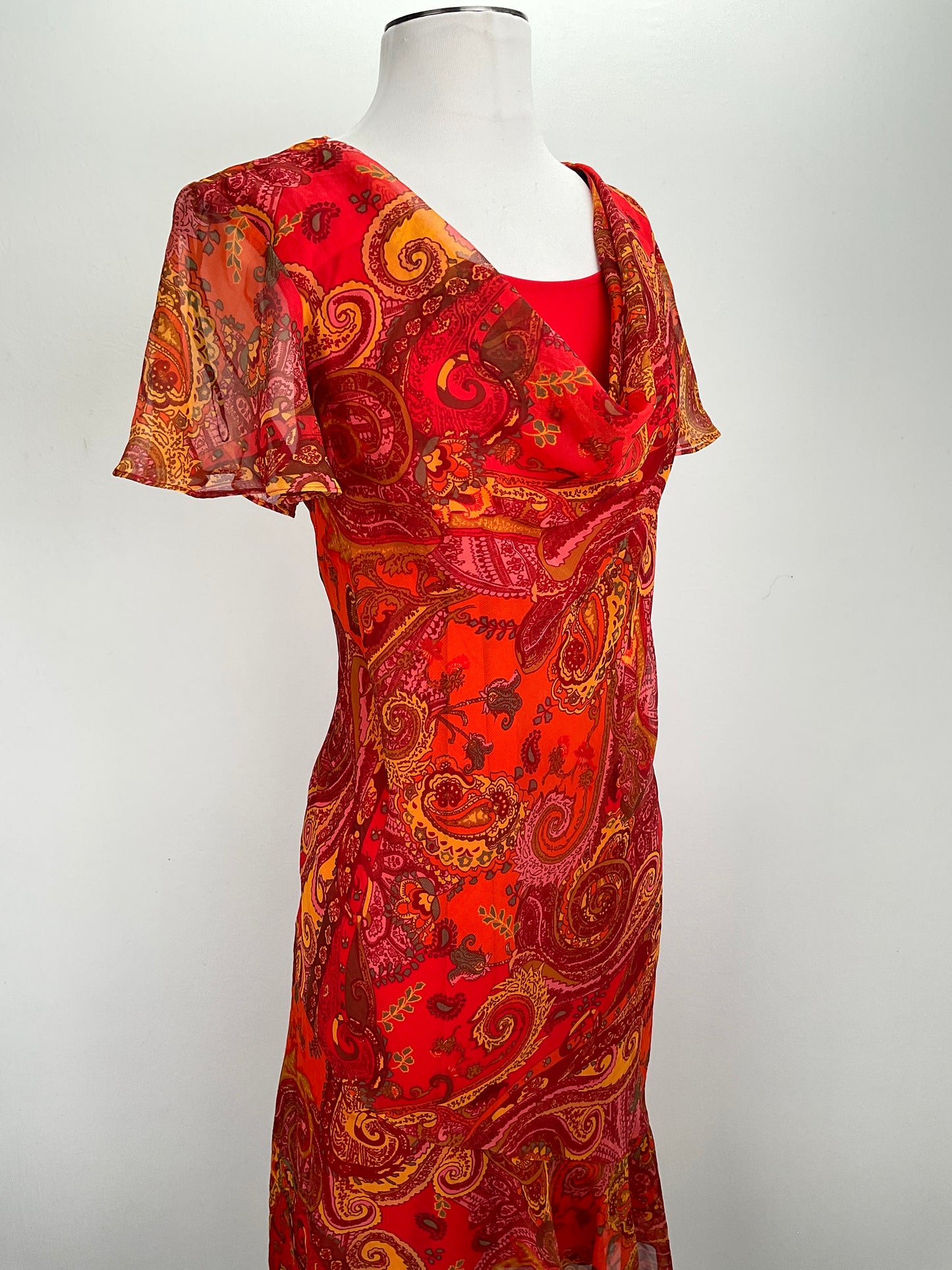 Vestido Naranja Floral Scarlett
