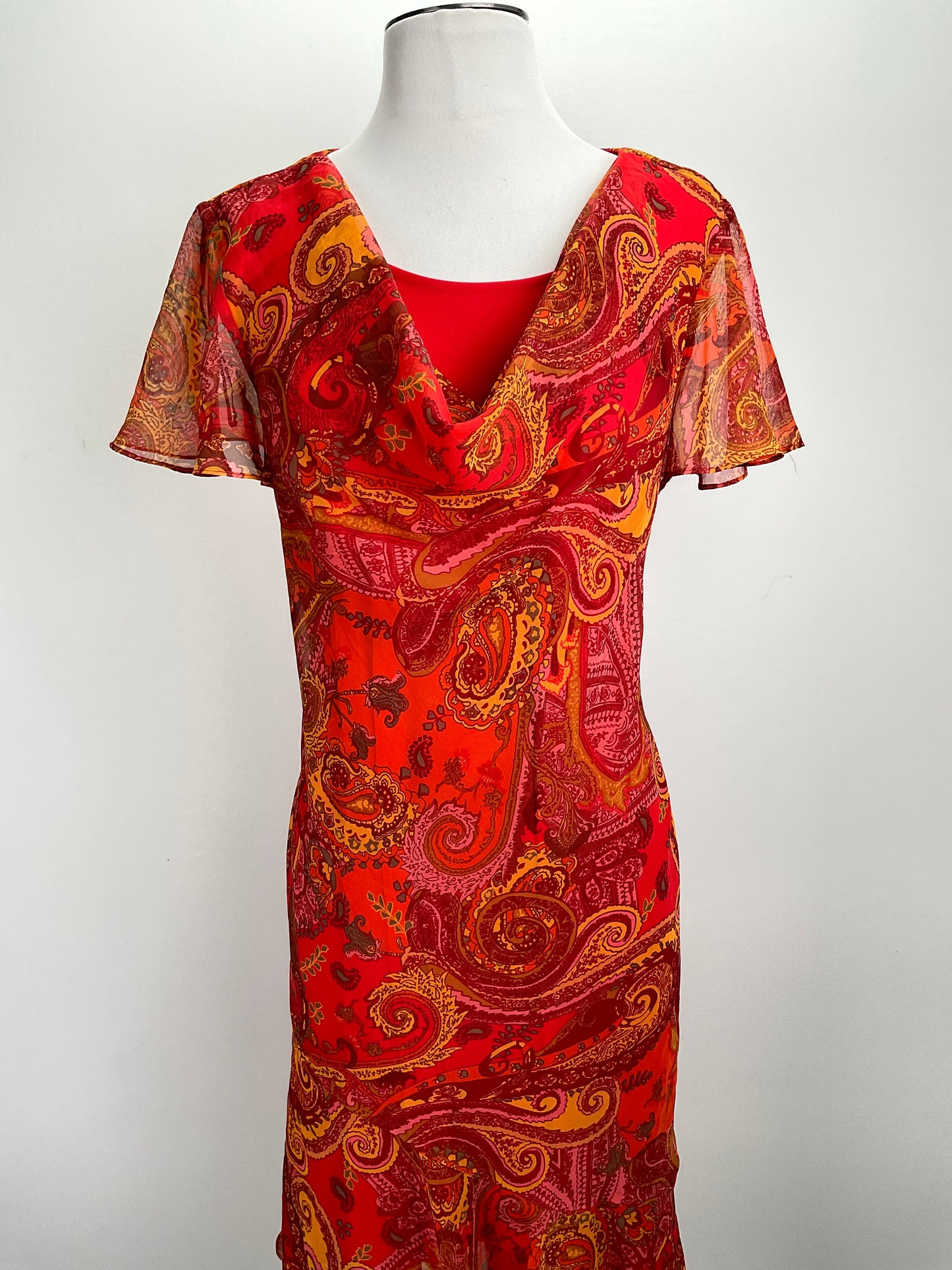 Vestido Naranja Floral Scarlett