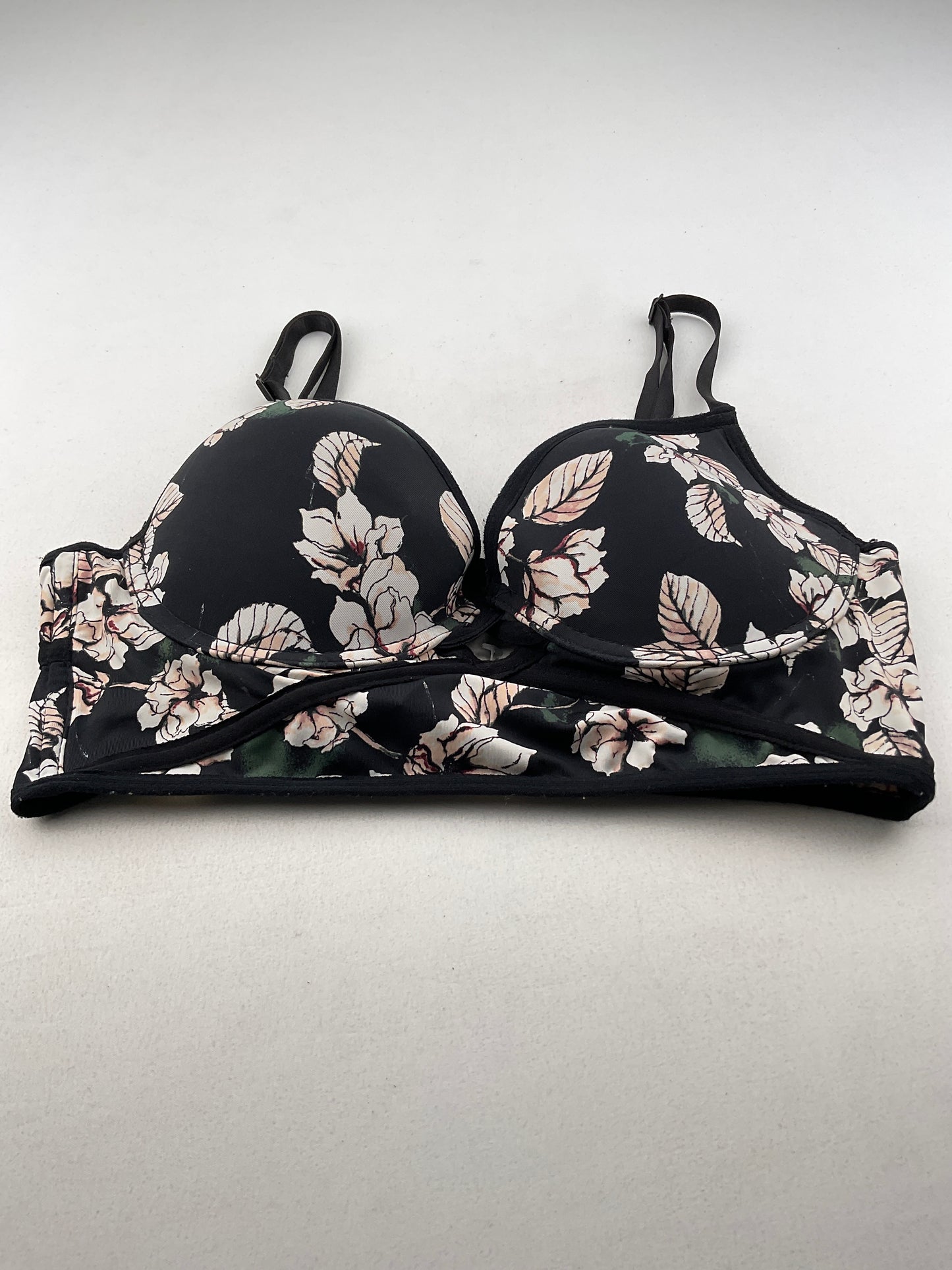 Brasier Negro Floral  Xoxo
