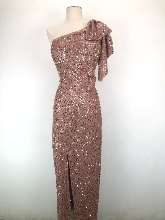 Vestido Nude de Brillo Variangis