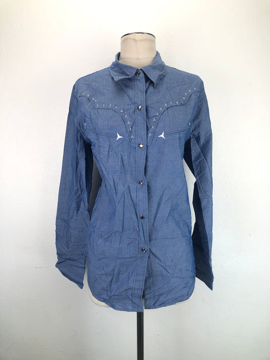 Camisa Gris Azulado  Mng