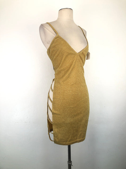 Vestido Dorado Brillo Variangis