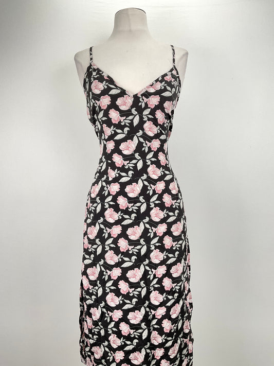 Vestido Negro Floral Shein