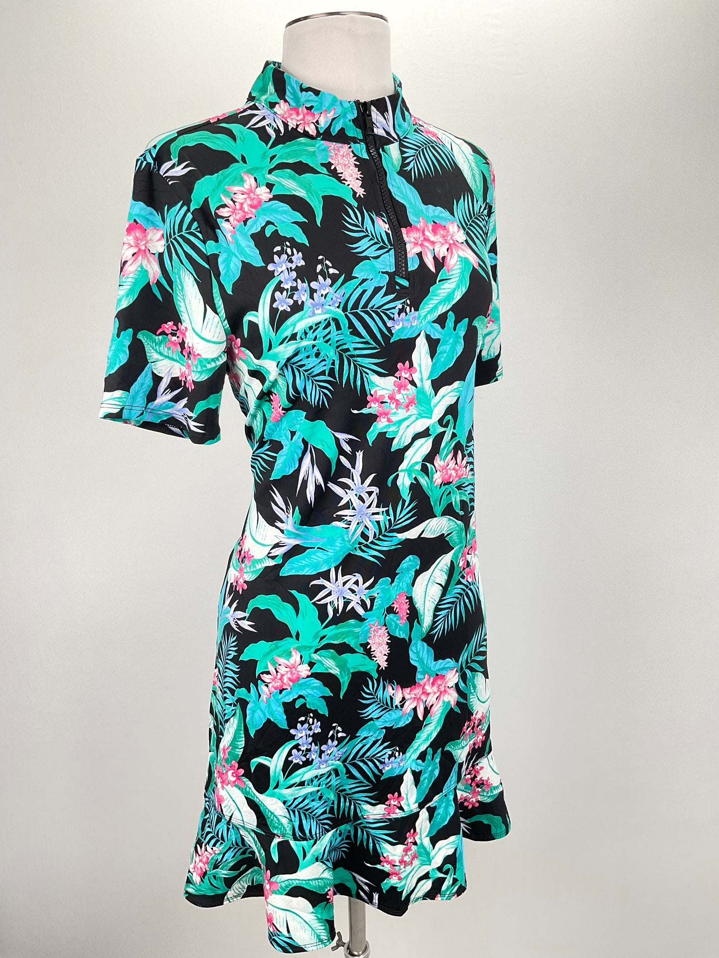 Vestido Negro Floral Tommy Bahama