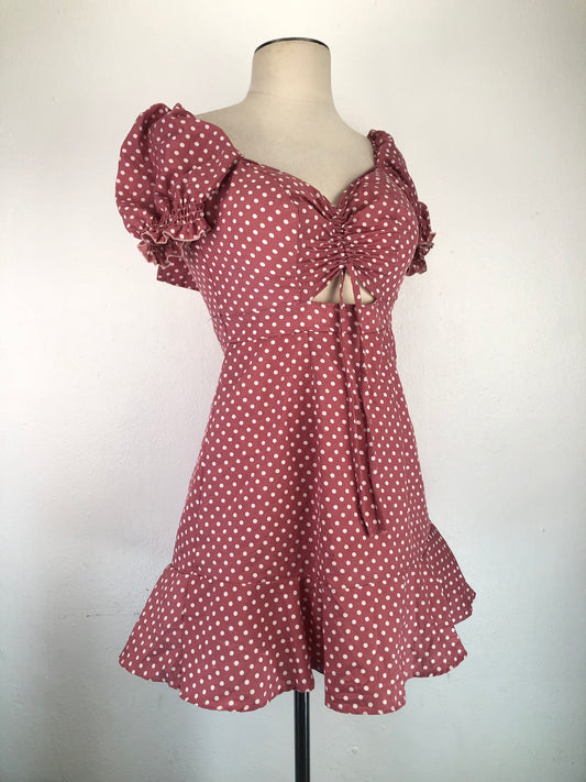 Vestido Nude De Lunares Variangis