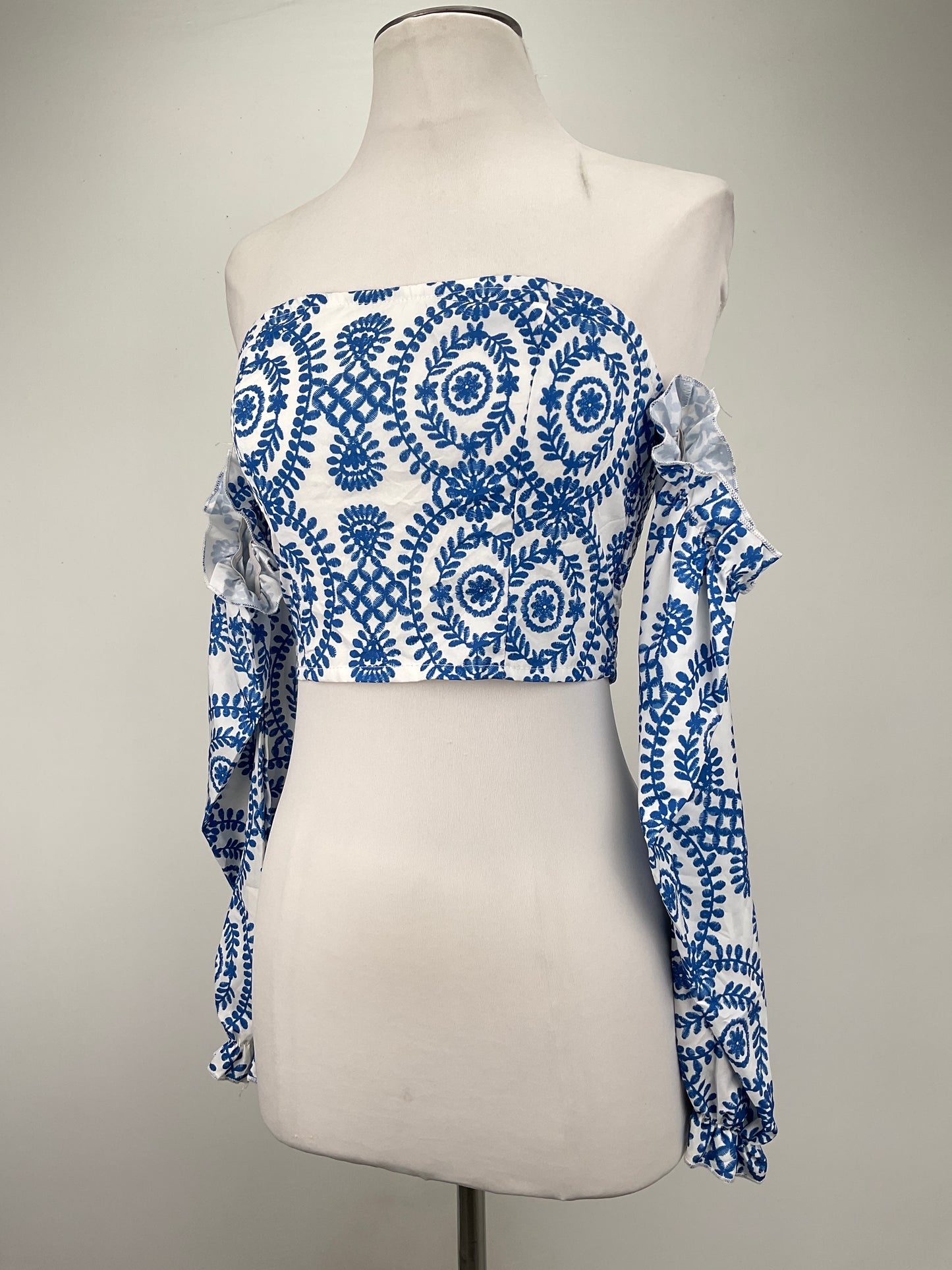 Top Azul Floral Shein