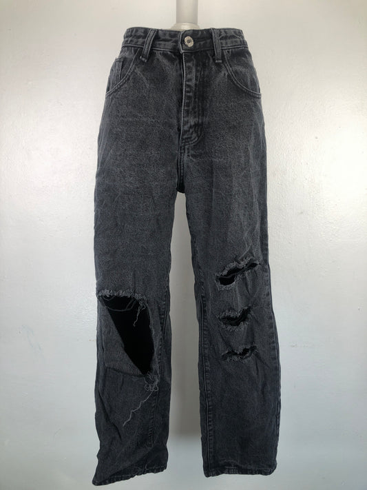 Pantalon Negro Mom Jeans Shein